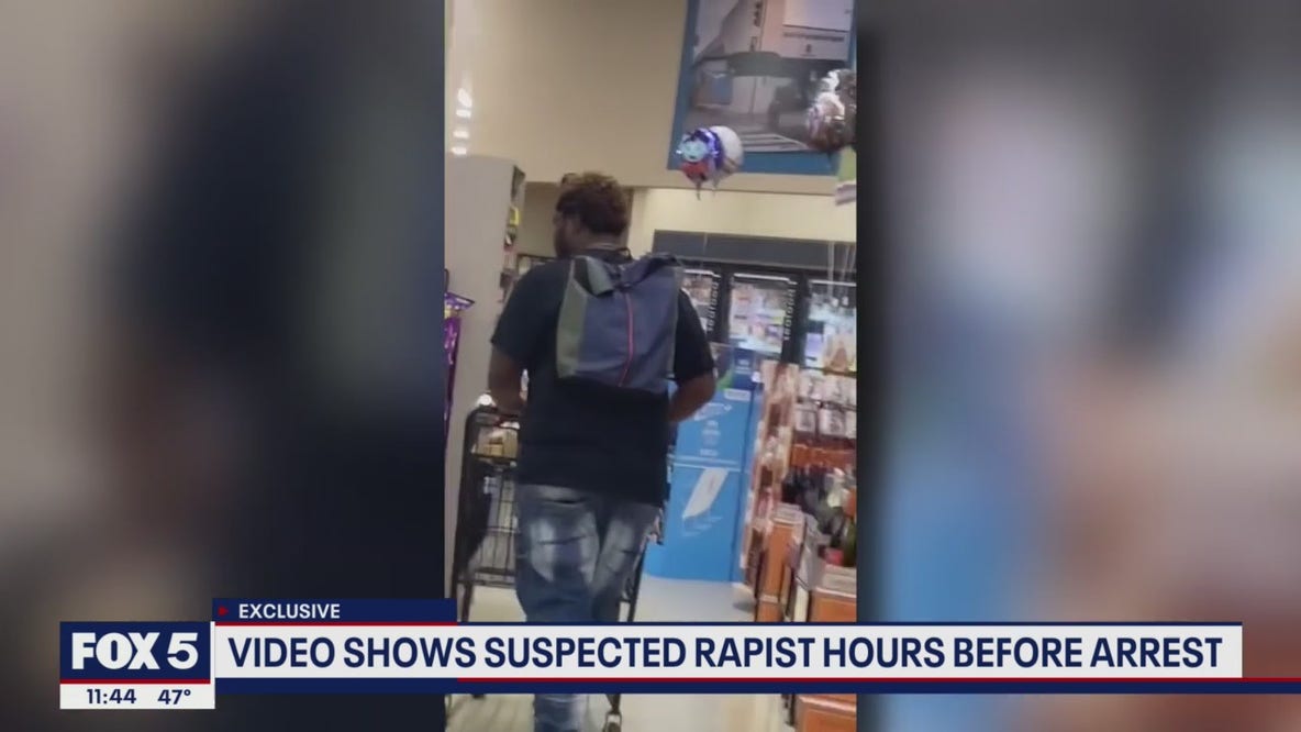 Video shows suspected armed rapist hours before arrest